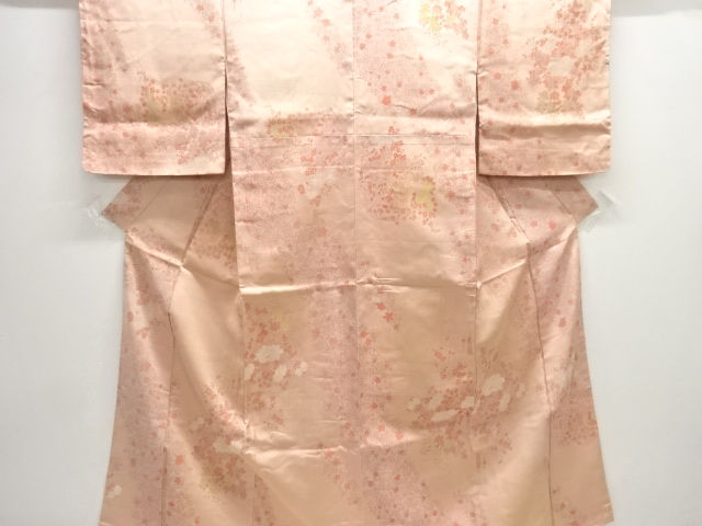 JAPANESE KIMONO / ANTIQUE OMESHI / TAISHO ROMAN STYLE / WOVEN FLOWER BASKET